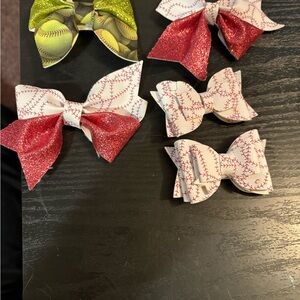 Baseball Themed Hair Bow Set for Kids